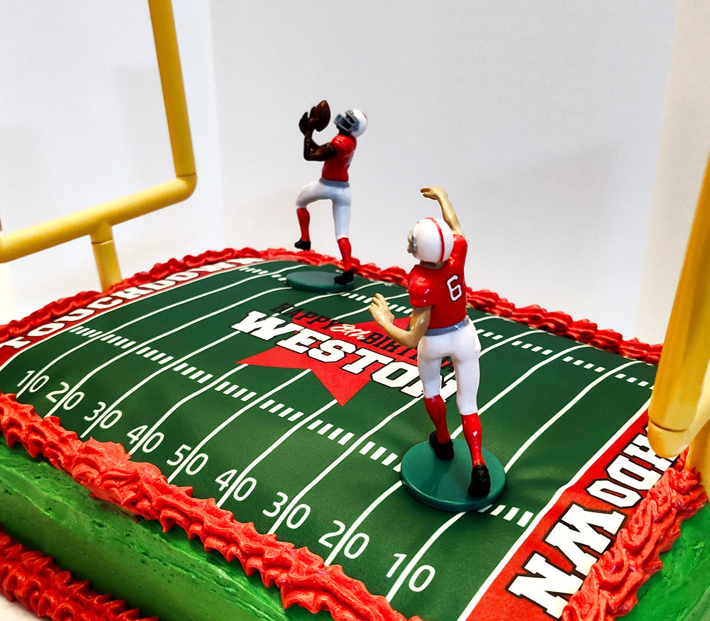 Edible Football Field Cake Topper Personalized Sugar Sheet | for a Football Birthday or Team Party