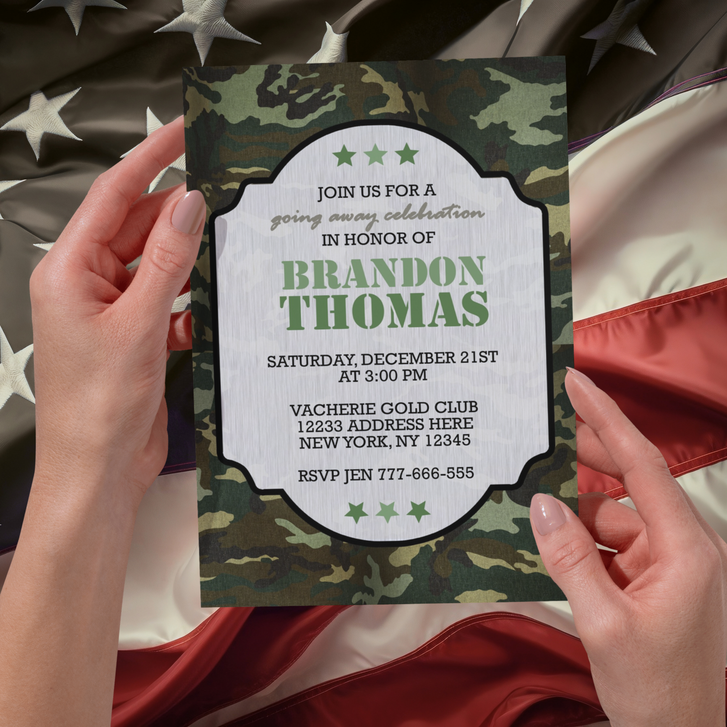 Camo Going Away or Deployment Invitation | EDITABLE DIGITAL DOWNLOAD
