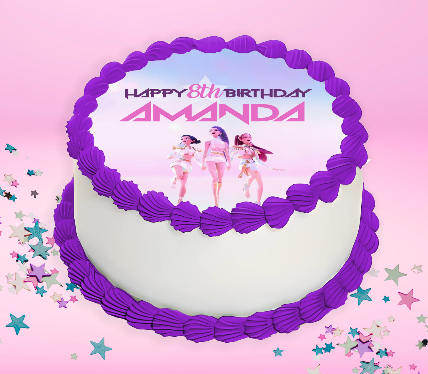 Demon Hunters Edible Cake Topper Frosting Sheet | for a K-Pop Birthday Party