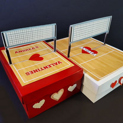 Printable Valentines Volleyball Court For Box || EDITABLE DIGITAL DOWNLOAD