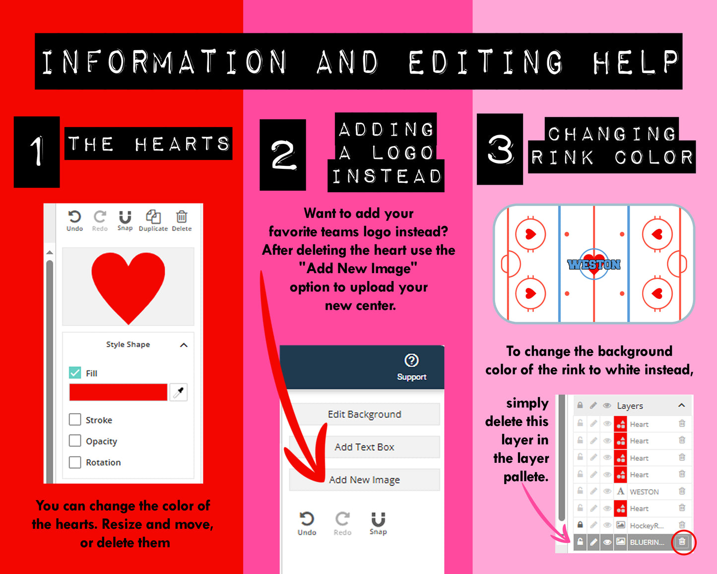 Printable Valentines Hockey Rink For Box || EDITABLE DIGITAL DOWNLOAD