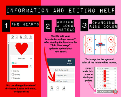 Printable Valentines Hockey Rink For Box || EDITABLE DIGITAL DOWNLOAD