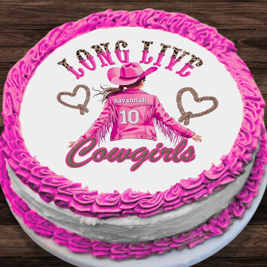 Long Live Cowgirls Edible Cake Topper Frosting Sheet | for a Cowgirl Birthday Party