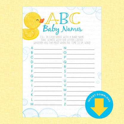 Rubber Duck Shower Games - 35 Games to Choose From (Printable Digital Download)