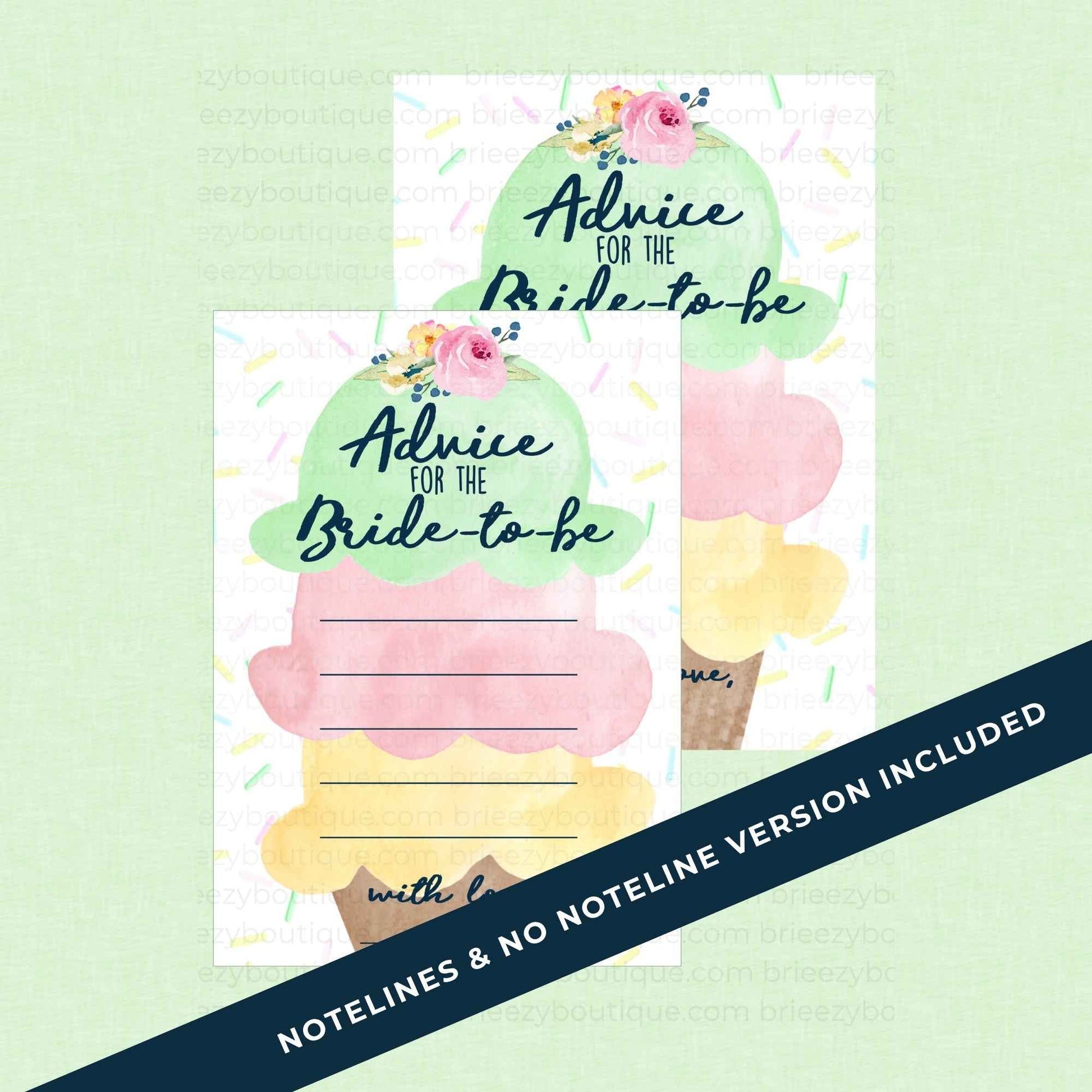 Ice Cream Advice for the Bride to Be (Digital Download)