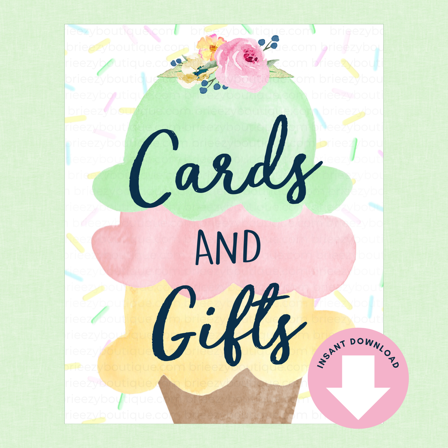 Scooped Up Ice Cream Bridal Shower Signs - 15 Signs to Choose From (Printable Digital Download)