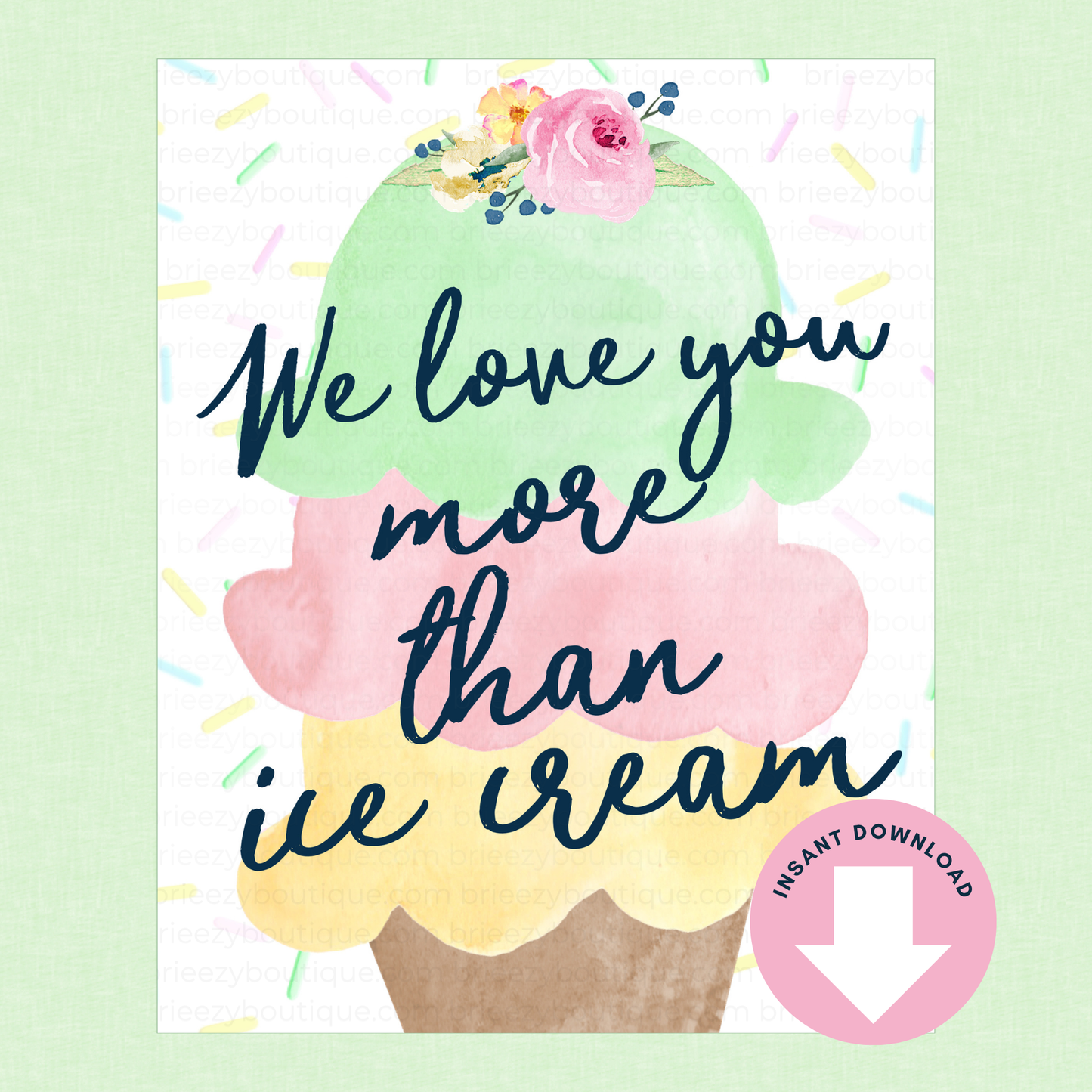 Scooped Up Ice Cream Bridal Shower Signs - 15 Signs to Choose From (Printable Digital Download)