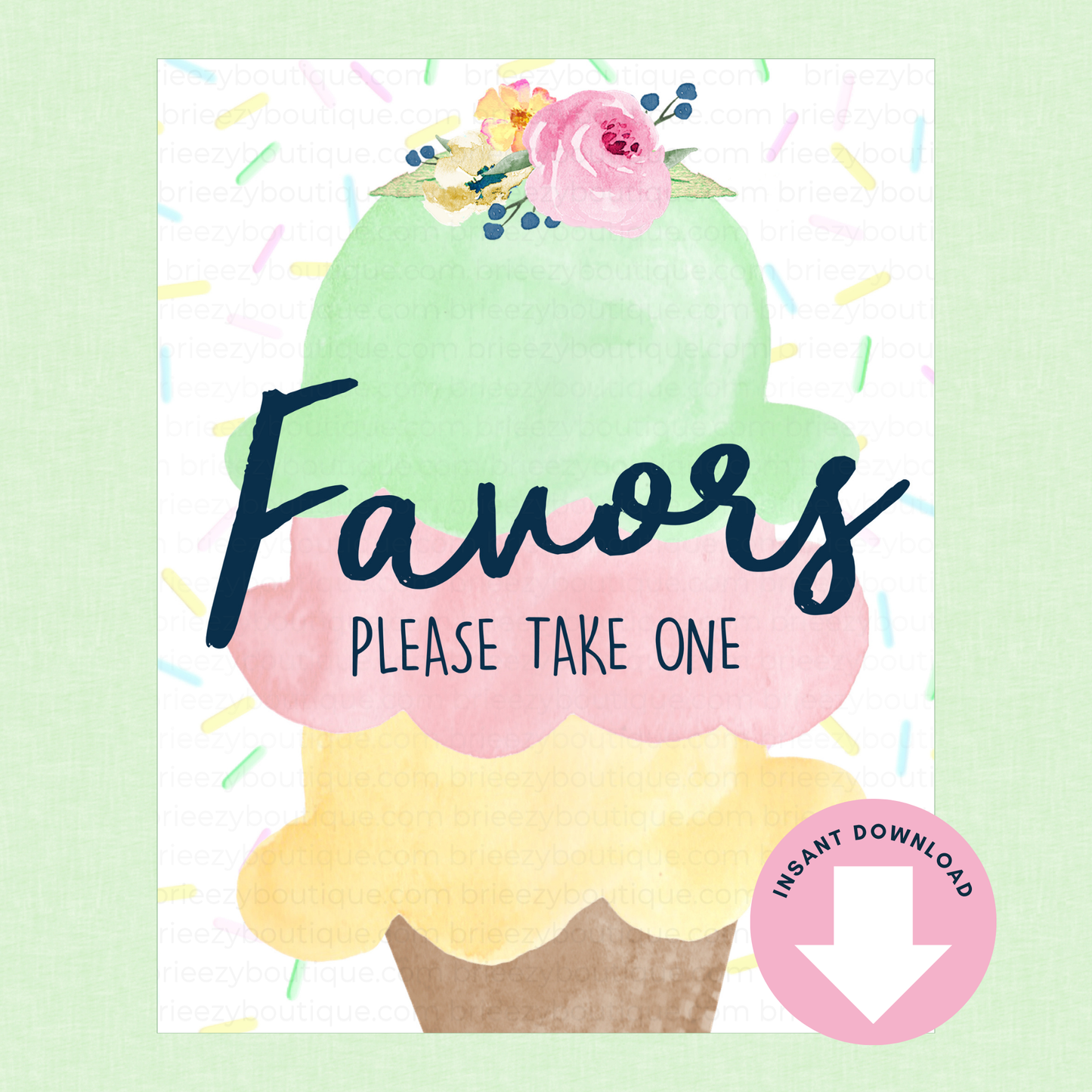 Scooped Up Ice Cream Bridal Shower Signs - 15 Signs to Choose From (Printable Digital Download)