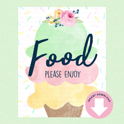 Scooped Up Ice Cream Bridal Shower Signs - 15 Signs to Choose From (Printable Digital Download)