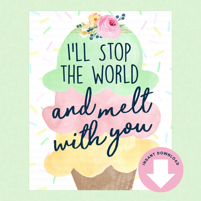 Scooped Up Ice Cream Bridal Shower Signs - 15 Signs to Choose From (Printable Digital Download)