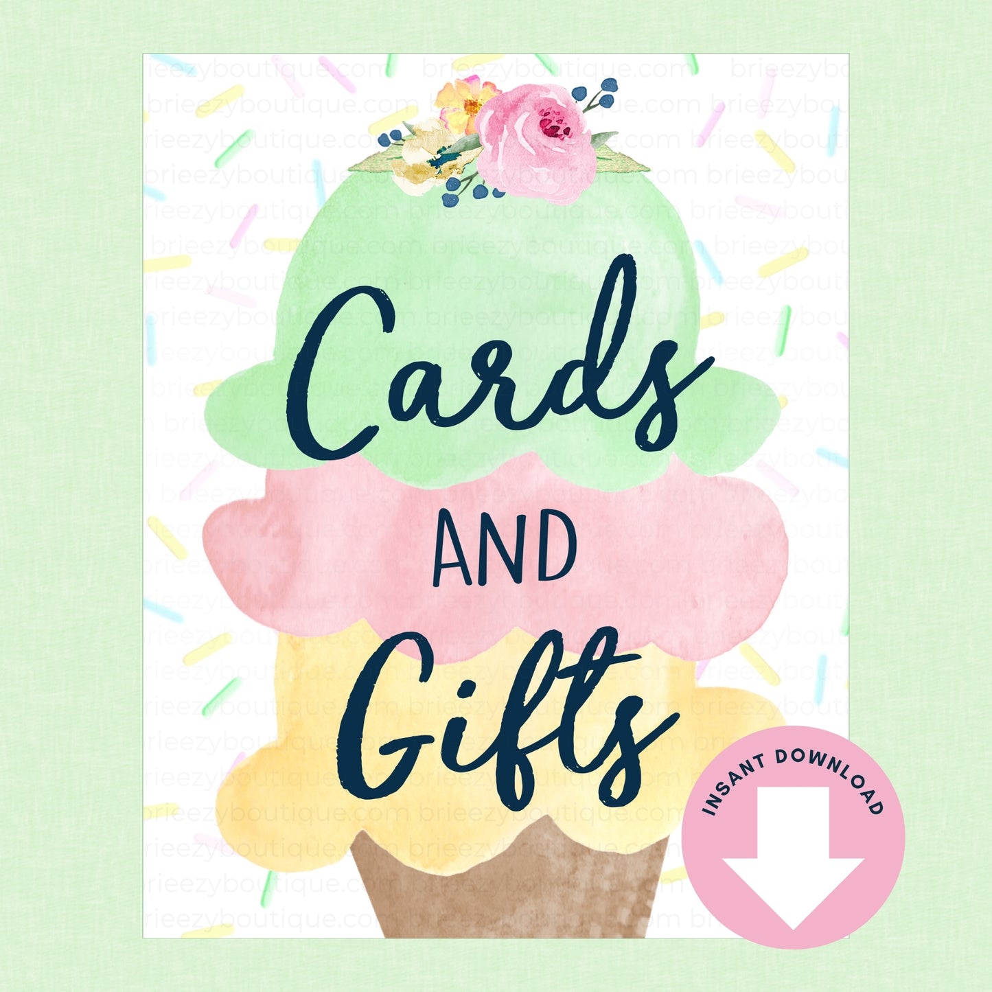 Scooped Up Ice Cream Bridal Shower Signs - 15 Signs to Choose From (Printable Digital Download)