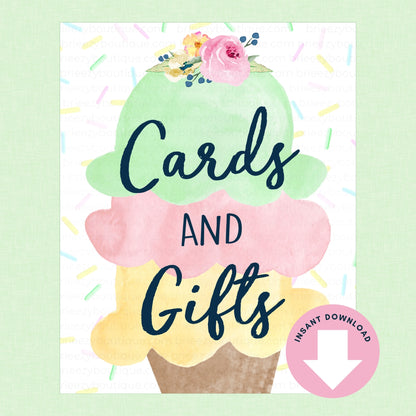 Scooped Up Ice Cream Bridal Shower Signs - 15 Signs to Choose From (Printable Digital Download)