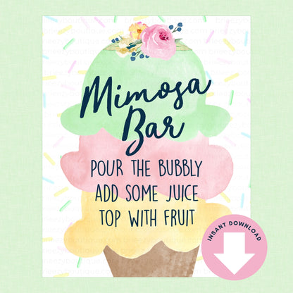 Scooped Up Ice Cream Bridal Shower Signs - 15 Signs to Choose From (Printable Digital Download)
