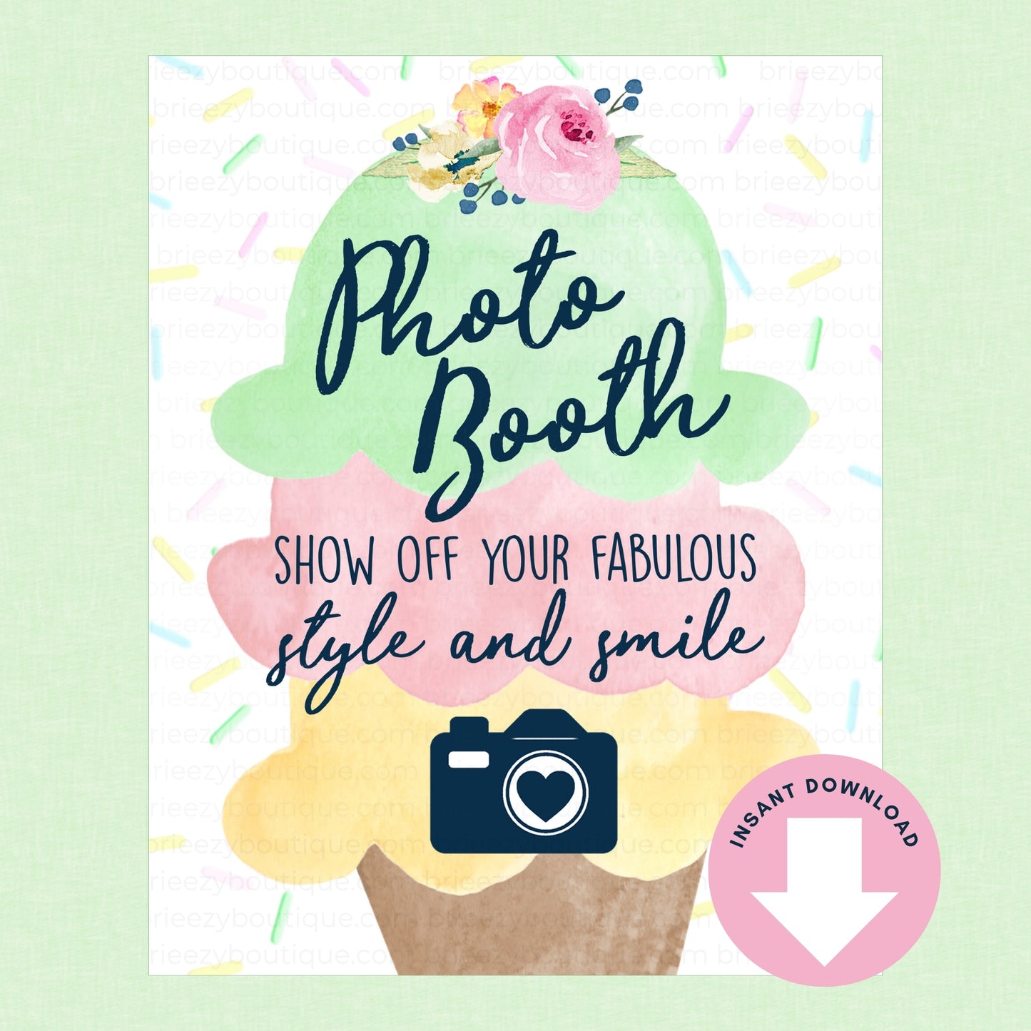 Scooped Up Ice Cream Bridal Shower Signs - 15 Signs to Choose From (Printable Digital Download)