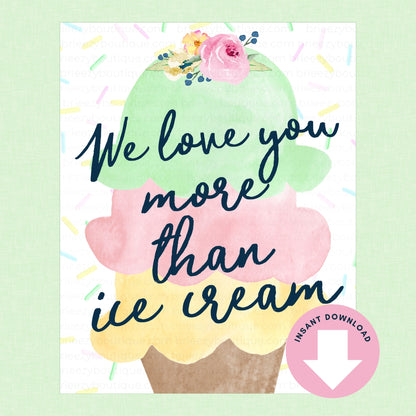 Scooped Up Ice Cream Bridal Shower Signs - 15 Signs to Choose From (Printable Digital Download)