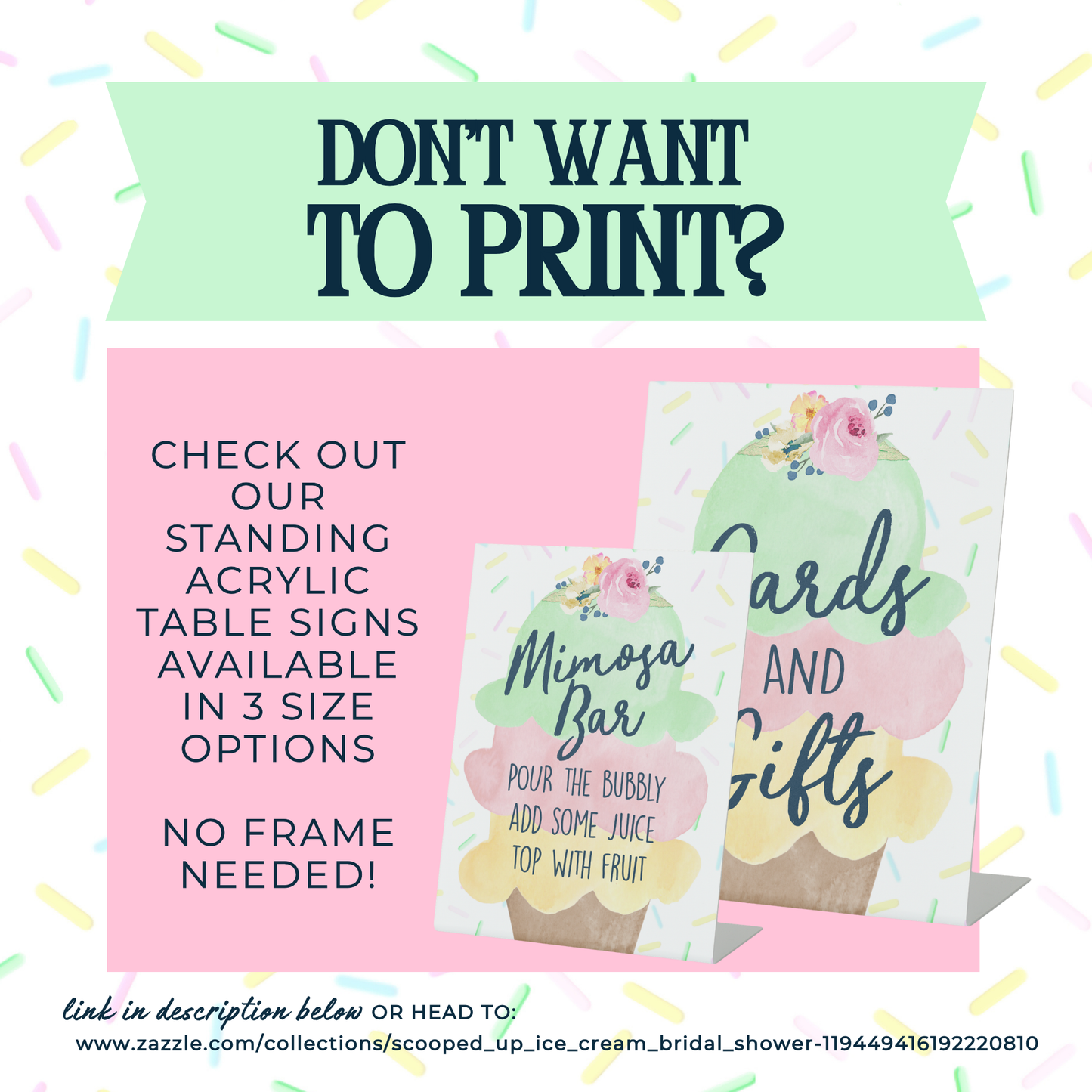 Scooped Up Ice Cream Bridal Shower Signs - 15 Signs to Choose From (Printable Digital Download)