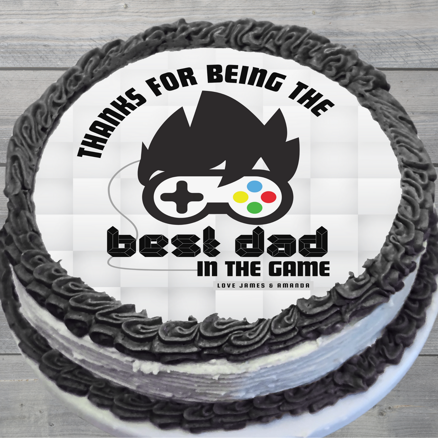 Gaming Edible Father's Day Cake Topper Personalized Sugar Sheet | 4 Style Options