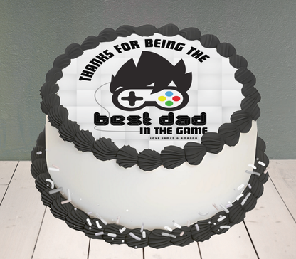Gaming Edible Father's Day Cake Topper Personalized Sugar Sheet | 4 Style Options