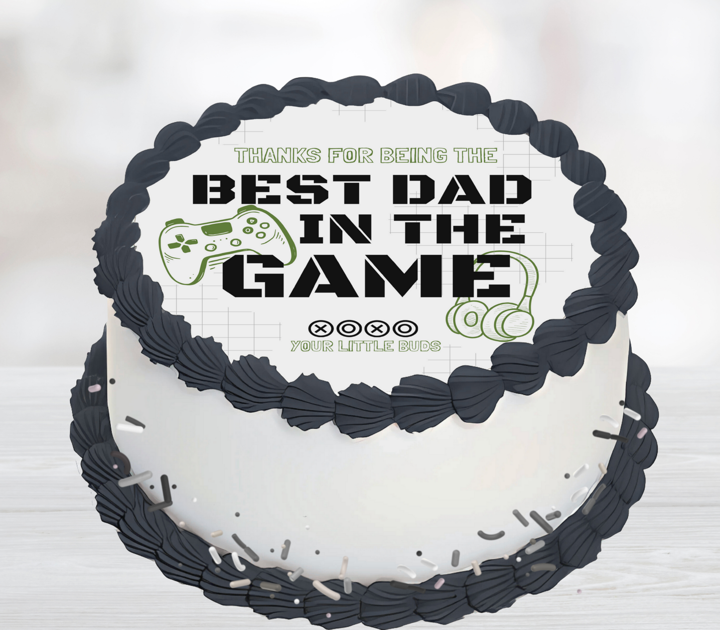 Gaming Edible Father's Day Cake Topper Personalized Sugar Sheet | 4 Style Options