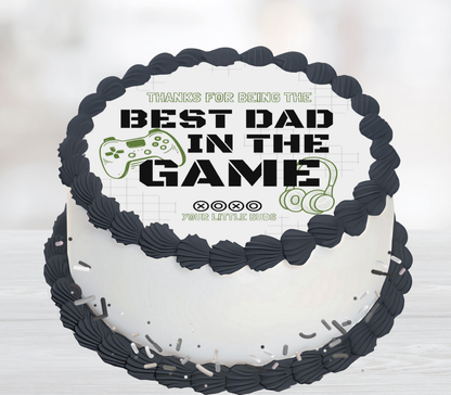 Gaming Edible Father's Day Cake Topper Personalized Sugar Sheet | 4 Style Options