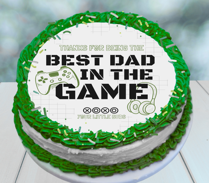 Gaming Edible Father's Day Cake Topper Personalized Sugar Sheet | 4 Style Options