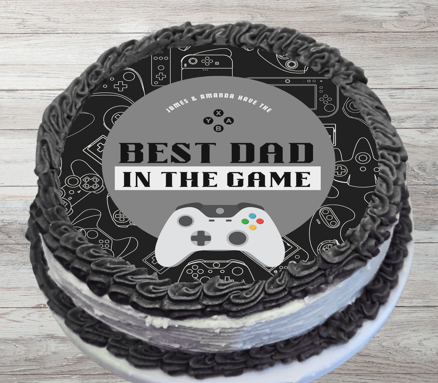 Gaming Edible Father's Day Cake Topper Personalized Sugar Sheet | 4 Style Options