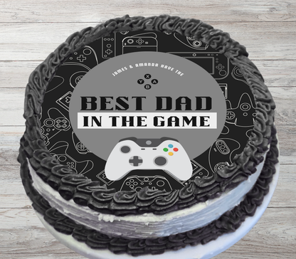 Gaming Edible Father's Day Cake Topper Personalized Sugar Sheet | 4 Style Options
