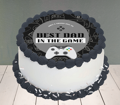 Gaming Edible Father's Day Cake Topper Personalized Sugar Sheet | 4 Style Options