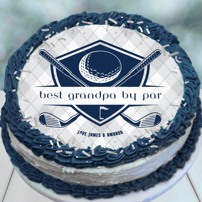 Golf Edible Father's Day Cake Topper Personalized Sugar Sheet | 5 Style Options