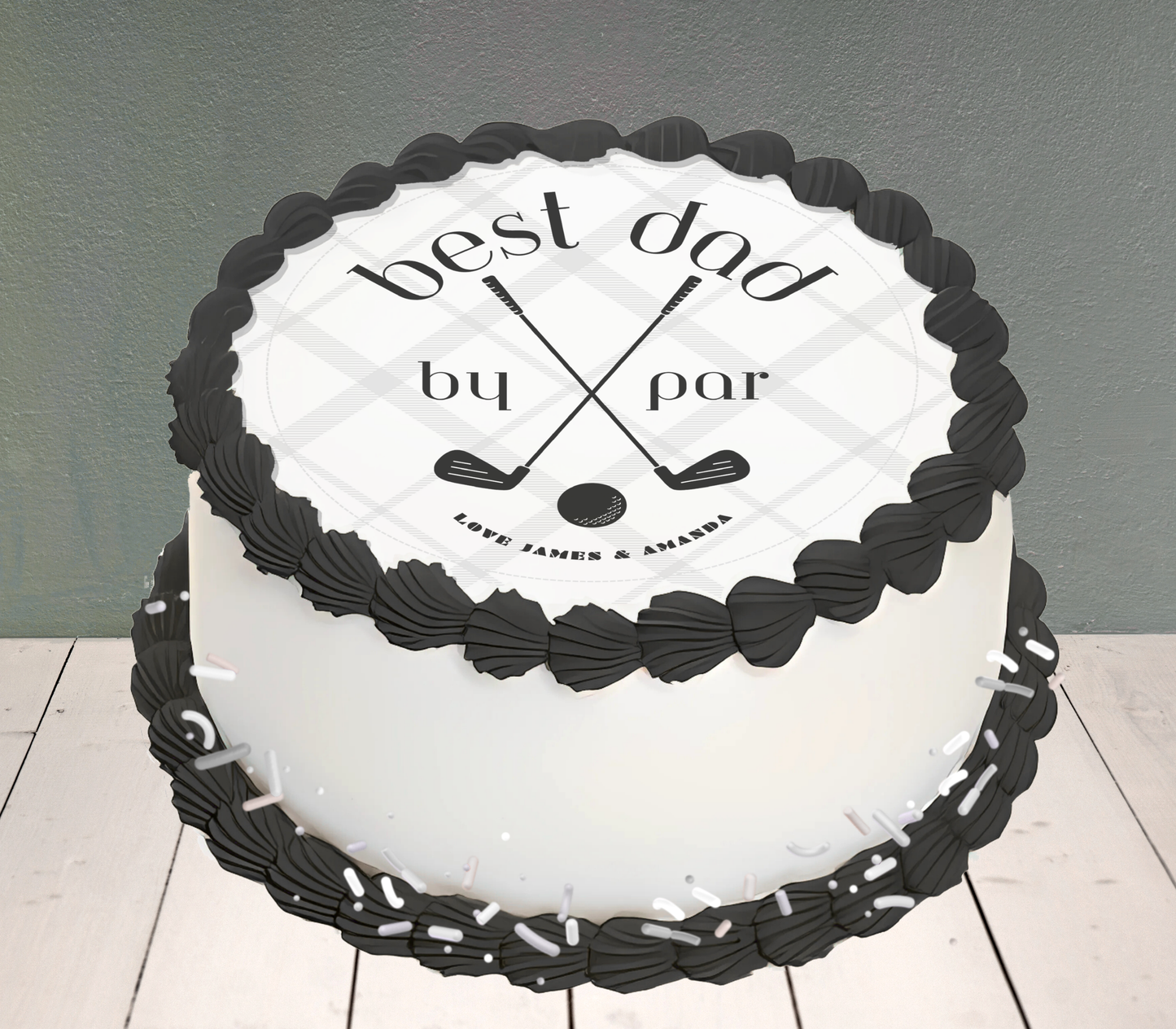 Golf Edible Father's Day Cake Topper Personalized Sugar Sheet | 5 Style Options