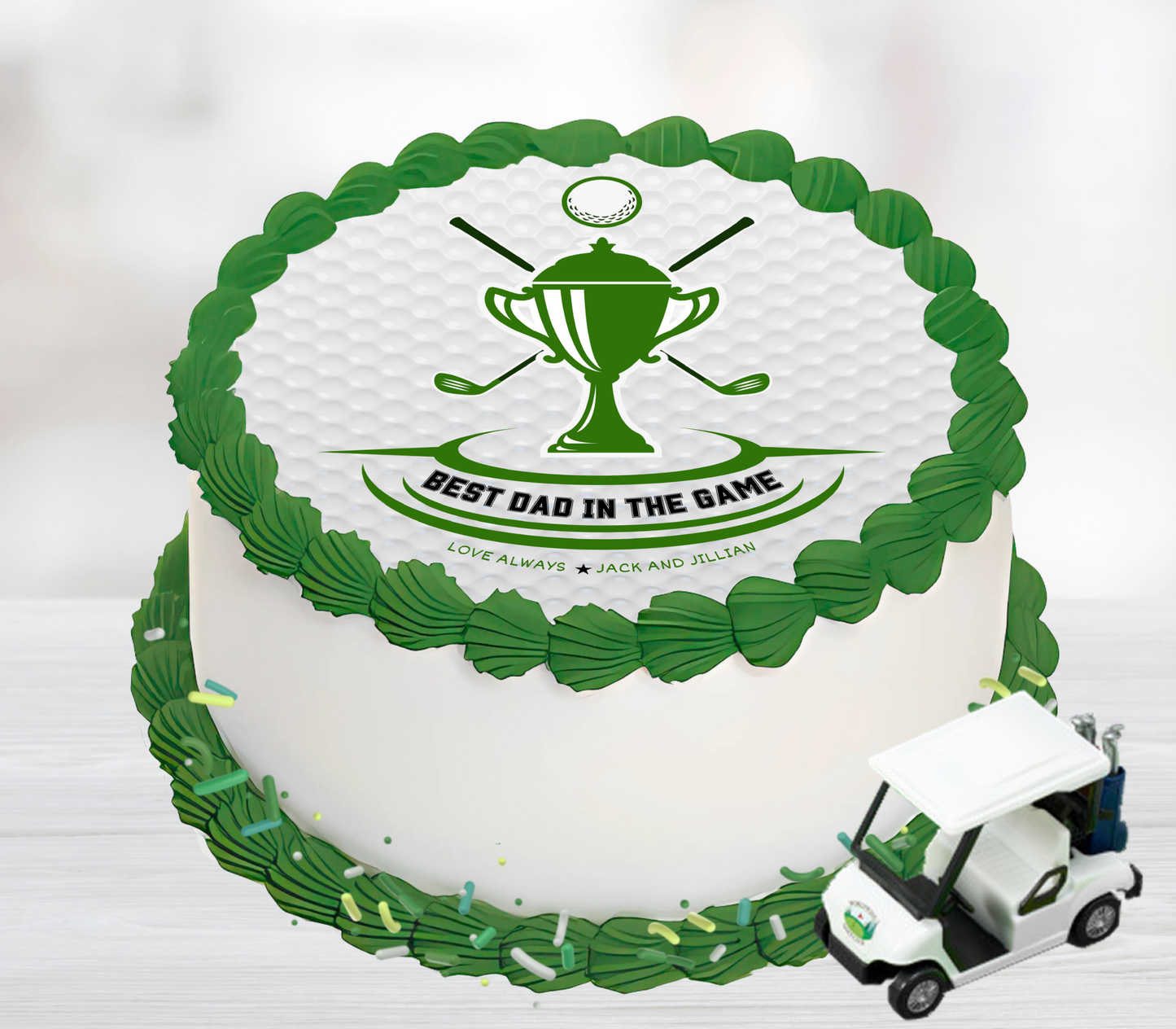Golf Edible Father's Day Cake Topper Personalized Sugar Sheet | 5 Style Options