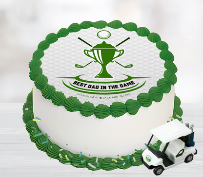 Golf Edible Father's Day Cake Topper Personalized Sugar Sheet | 5 Style Options