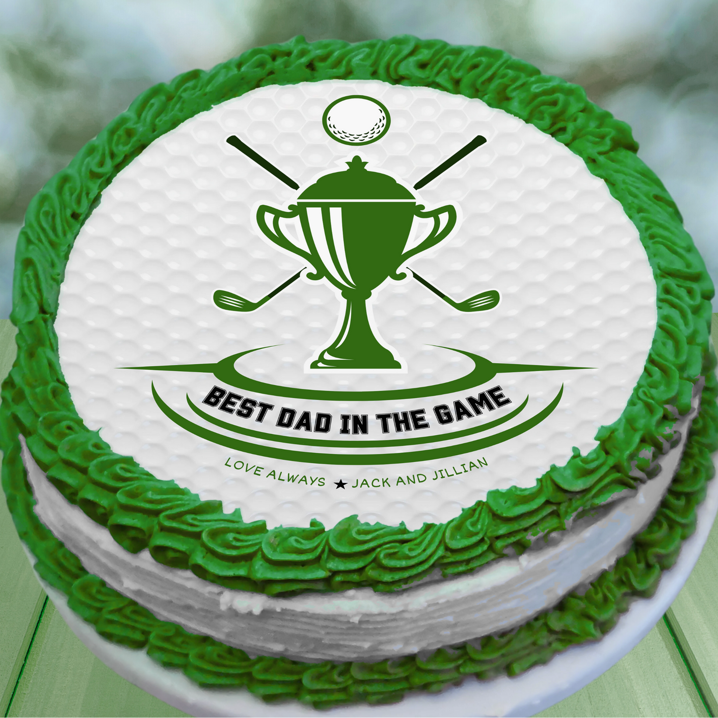 Golf Edible Father's Day Cake Topper Personalized Sugar Sheet | 5 Style Options