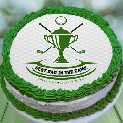 Golf Edible Father's Day Cake Topper Personalized Sugar Sheet | 5 Style Options