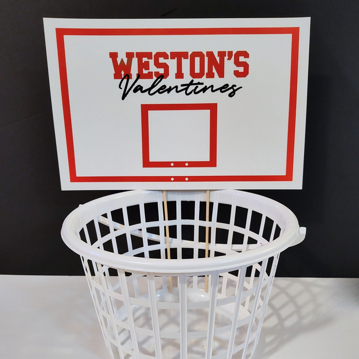 Printable Valentines Basketball Backboard || EDITABLE DIGITAL DOWNLOAD ...