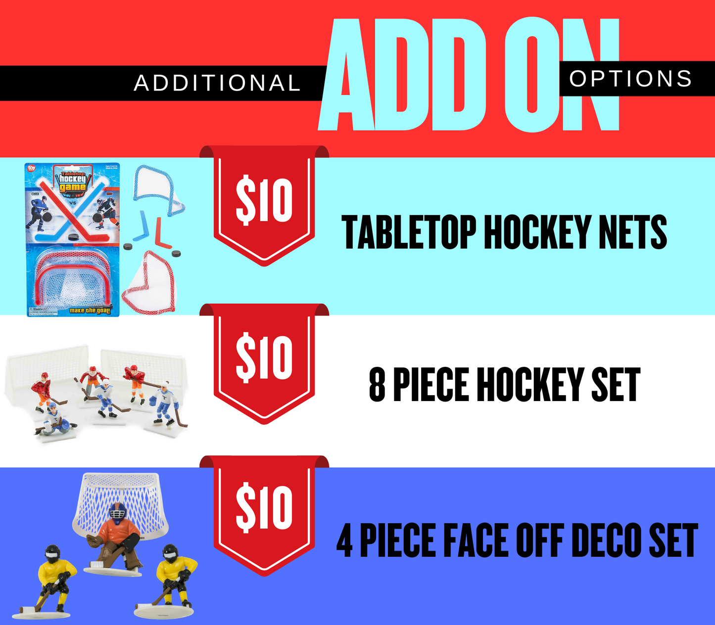 Edible Hockey Rink Personalized Cake Topper Sugar Sheet | for a Hockey Birthday or Team Party