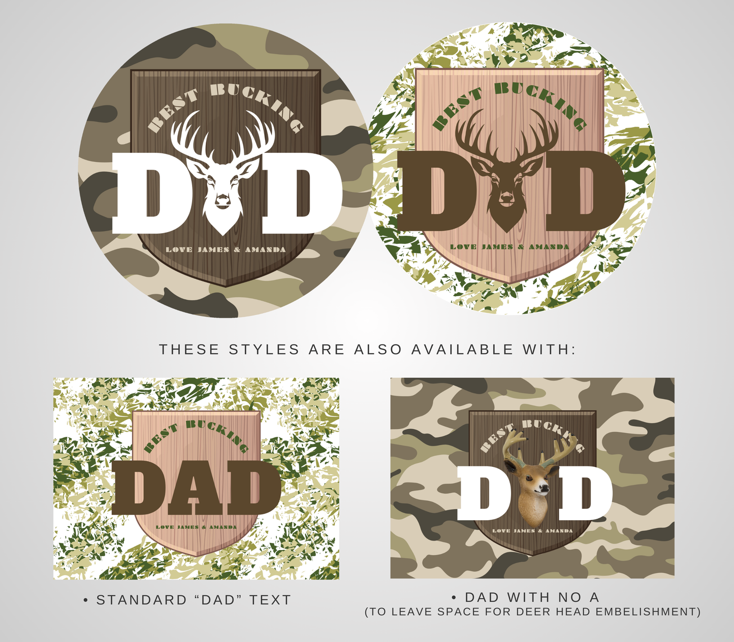 Hunting Edible Father's Day Cake Topper Personalized Sugar Sheet | 6 Style Options