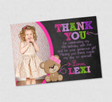 Teddy Bear Photo Thank You - EDITABLE INSTANT DOWNLOAD - Bear Birthday Thank You Card, Teddy Bear Thank You, Great For Build A Bear Parties