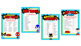 Superhero Baby Shower Game Pack - INSTANT DOWNLOAD - Super Hero Shower Games, Superhero Baby Shower, Bingo, Price Is Right & More