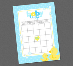 Rubber Duck Baby Shower Bingo - INSTANT DOWNLOAD - Ducky Shower Games, Duck Baby Bingo, Duckie Baby Shower, Gift Bingo