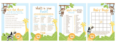 Safari Baby Shower Game Pack - INSTANT DOWNLOAD - Jungle Baby Shower Games, Safari Baby Shower, Jungle Baby Shower, Animals, Zoo