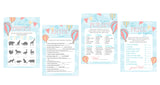 Pastel Balloon Baby Shower Game Pack - INSTANT DOWNLOAD - Balloon Shower Games, Hot Air Balloon Baby Shower, Balloon Baby Games, Boy or Girl