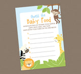 Safari Guess The Baby Food Shower Game - INSTANT DOWNLOAD - Jungle Baby Shower Games, Safari Animals, Baby Food Smell, Zoo Animal