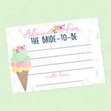 Advice For Bride Ice Cream Bridal Shower Cards | Scooped Up Bridal Shower || DIGITAL DOWNLOAD