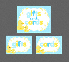 Rubber Duck Cards & Gifts Signs - INSTANT DOWNLOAD - Duck Cards Sign,  Duck Gifts Sign, Duckie, Baby Shower, Ducky, Birthday