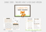 Woodland Baby Shower Activity Game Sheets / Table Placemats, Shower Games, Woodland Baby Shower, Little Camper, Placemat, Activity Sheet