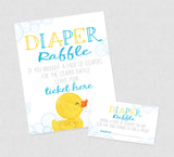 Rubber Duck Baby Shower Diaper Raffle - INSTANT DOWNLOAD - Diaper Raffle Insert, Duck Diaper Raffle, Duck Baby Shower, Ducky, Duckie