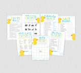 Rubber Duck Printable Baby Shower Games Party Pack of 7 + Answer Keys - INSTANT DOWNLOAD - Duck Baby Shower, Duckie Baby Shower Games, Ducky