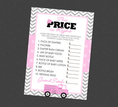 Pink Firetruck Price Is Right Shower Game - INSTANT DOWNLOAD - Girl Firetruck Baby Shower Games, Firefighter Baby Shower, The Price Is Right