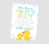 Rubber Duck How Big Is Mommy's Belly Shower Game - INSTANT DOWNLOAD - Duck Baby Shower Games, Belly Measure Game, Duckie, Ducky Baby Shower